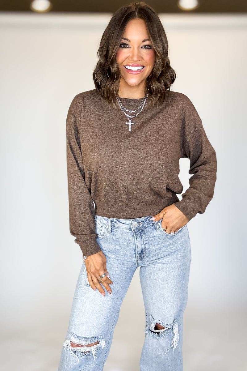 Essential Mocha Round Neck Sweater