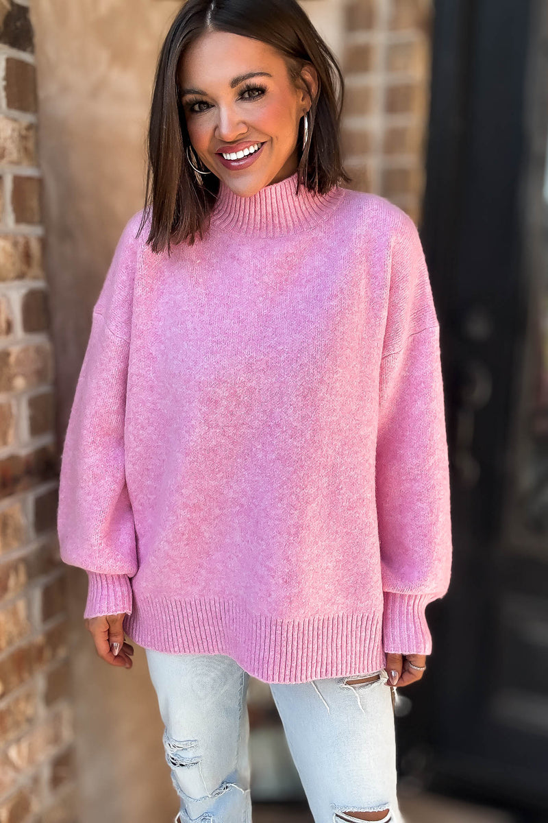 Alexis Favorite Pink Mock Neck Sweater