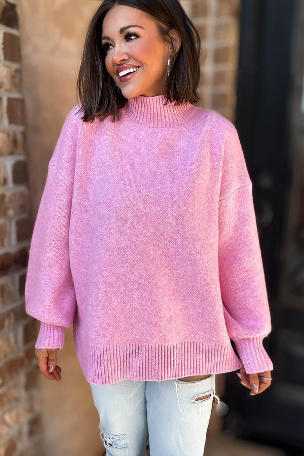Alexis Favorite Pink Mock Neck Sweater