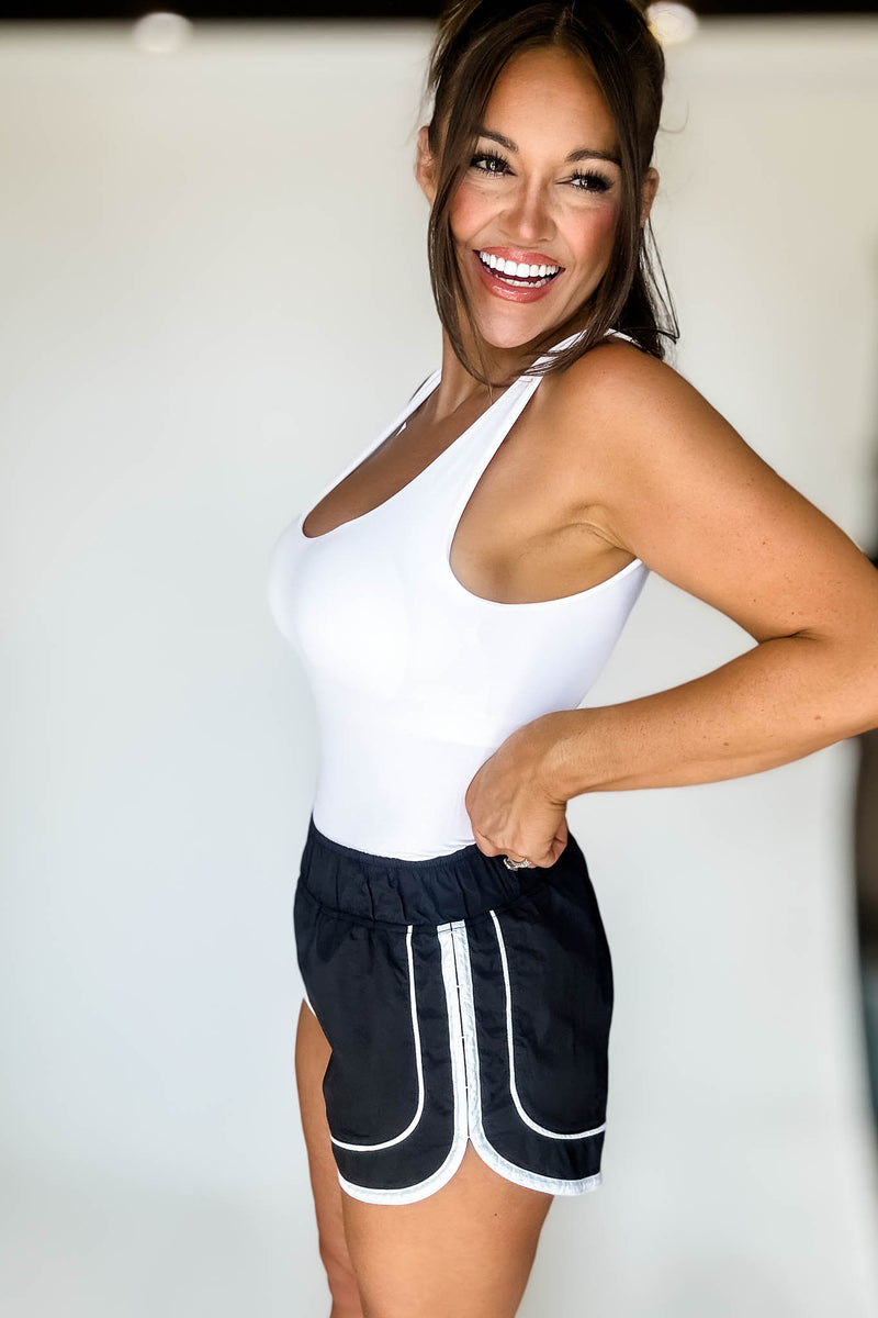 Seamless White Tank Top With Built In Bra