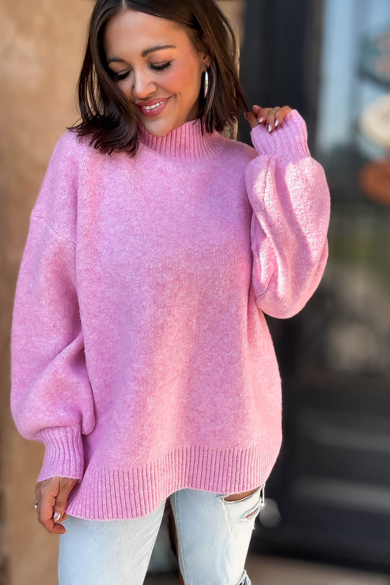 Alexis Favorite Pink Mock Neck Sweater