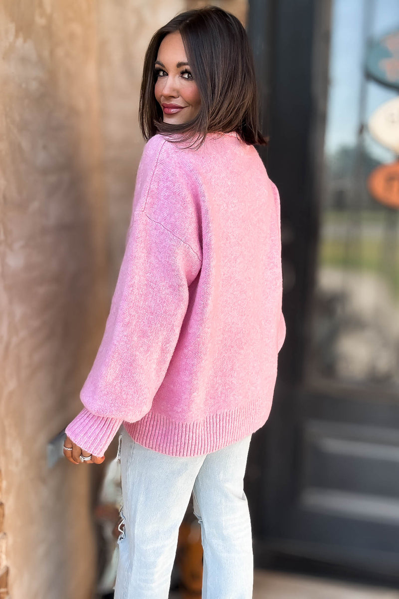 Alexis Favorite Pink Mock Neck Sweater