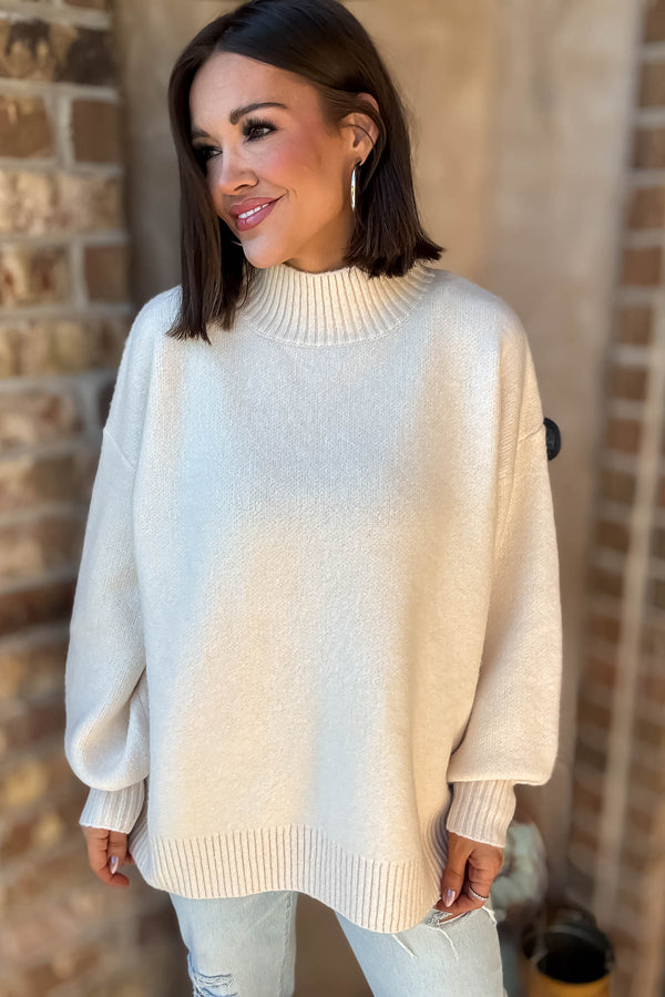 Alexis Favorite Cream Mock Neck Sweater