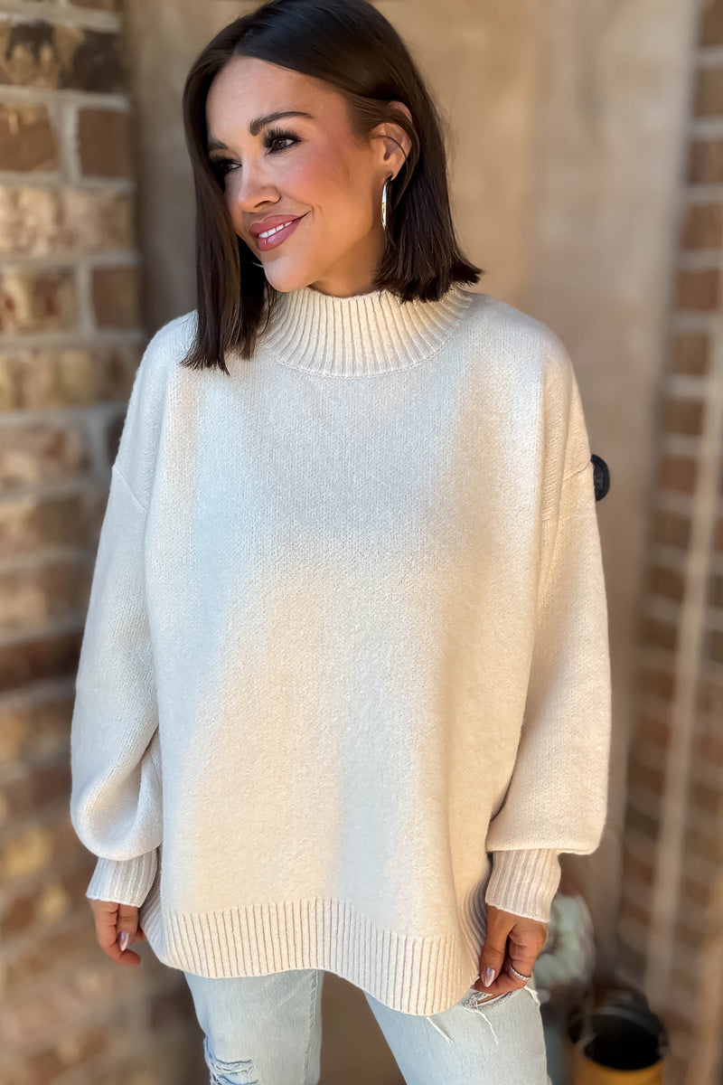 Alexis Favorite Cream Mock Neck Sweater