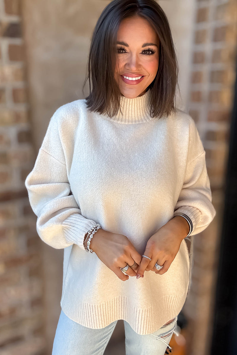 Alexis Favorite Cream Mock Neck Sweater