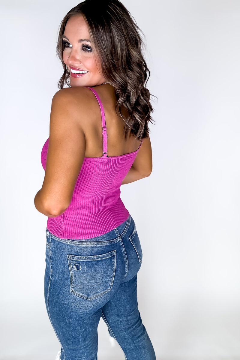Better Than Before Details Fuchsia Tank