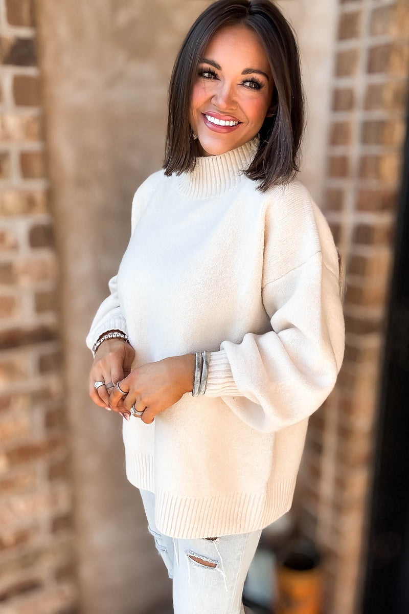 Alexis Favorite Cream Mock Neck Sweater