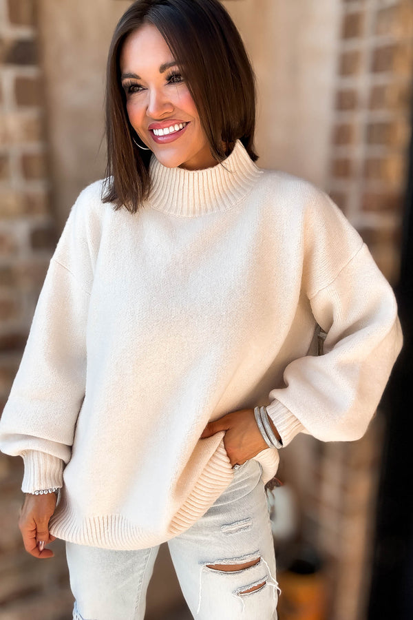 Alexis Favorite Cream Mock Neck Sweater