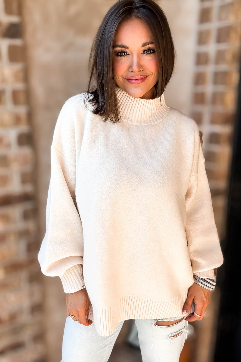 Alexis Favorite Cream Mock Neck Sweater