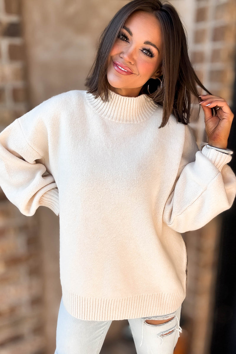 Alexis Favorite Cream Mock Neck Sweater