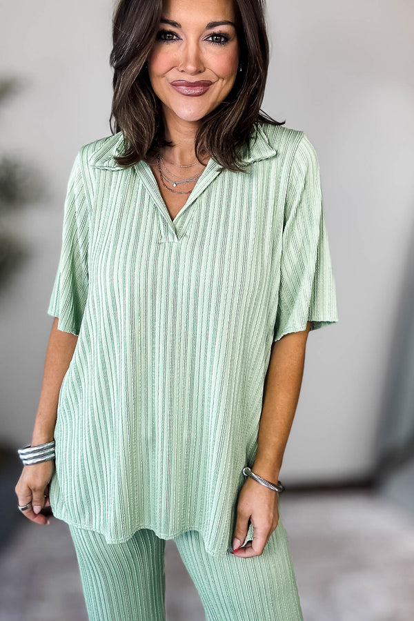 Take Me There Sage Top