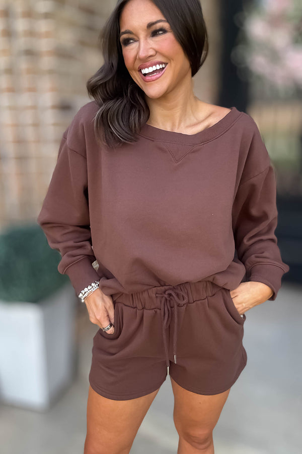 Softest Ever Brown  Fleece Shorts