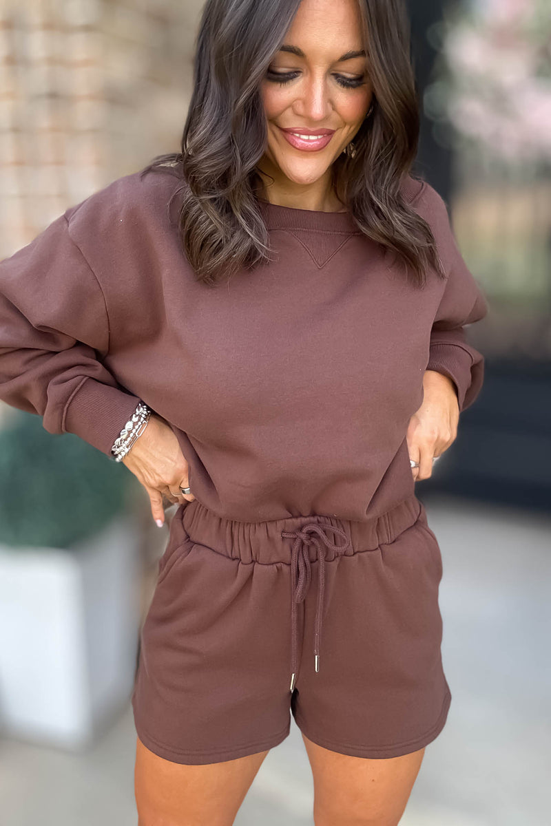 Softest Ever Brown  Fleece Shorts