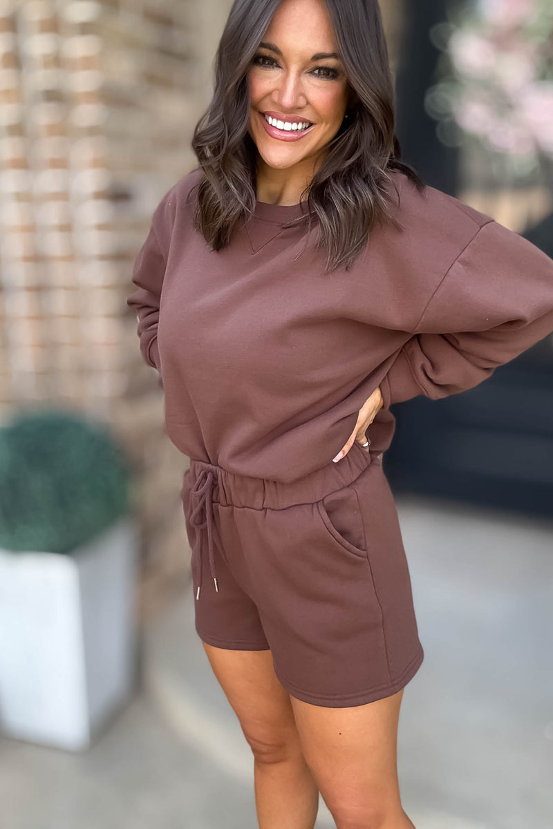Softest Ever Brown  Fleece Shorts