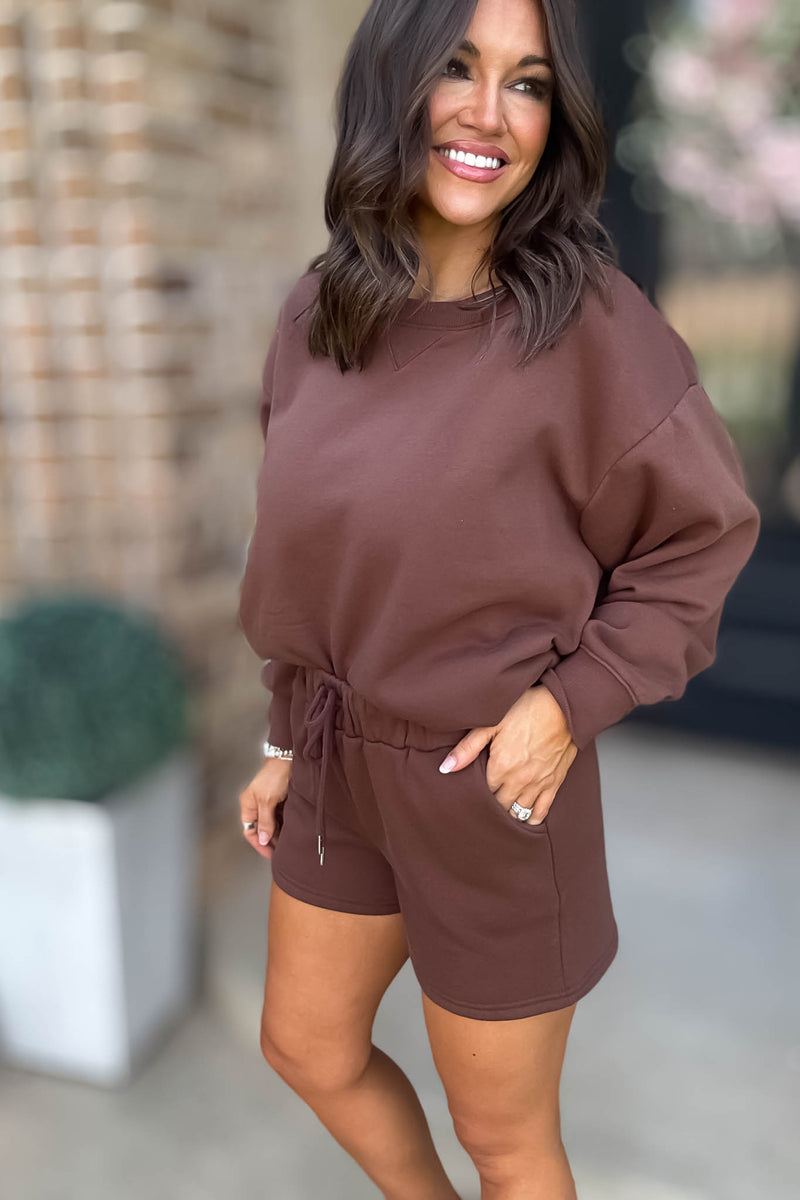 Softest Ever Brown  Fleece Shorts
