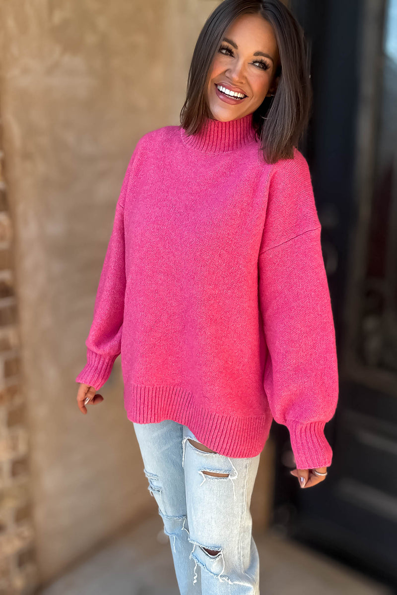 Alexis Favorite Fuchsia Mock Neck Sweater