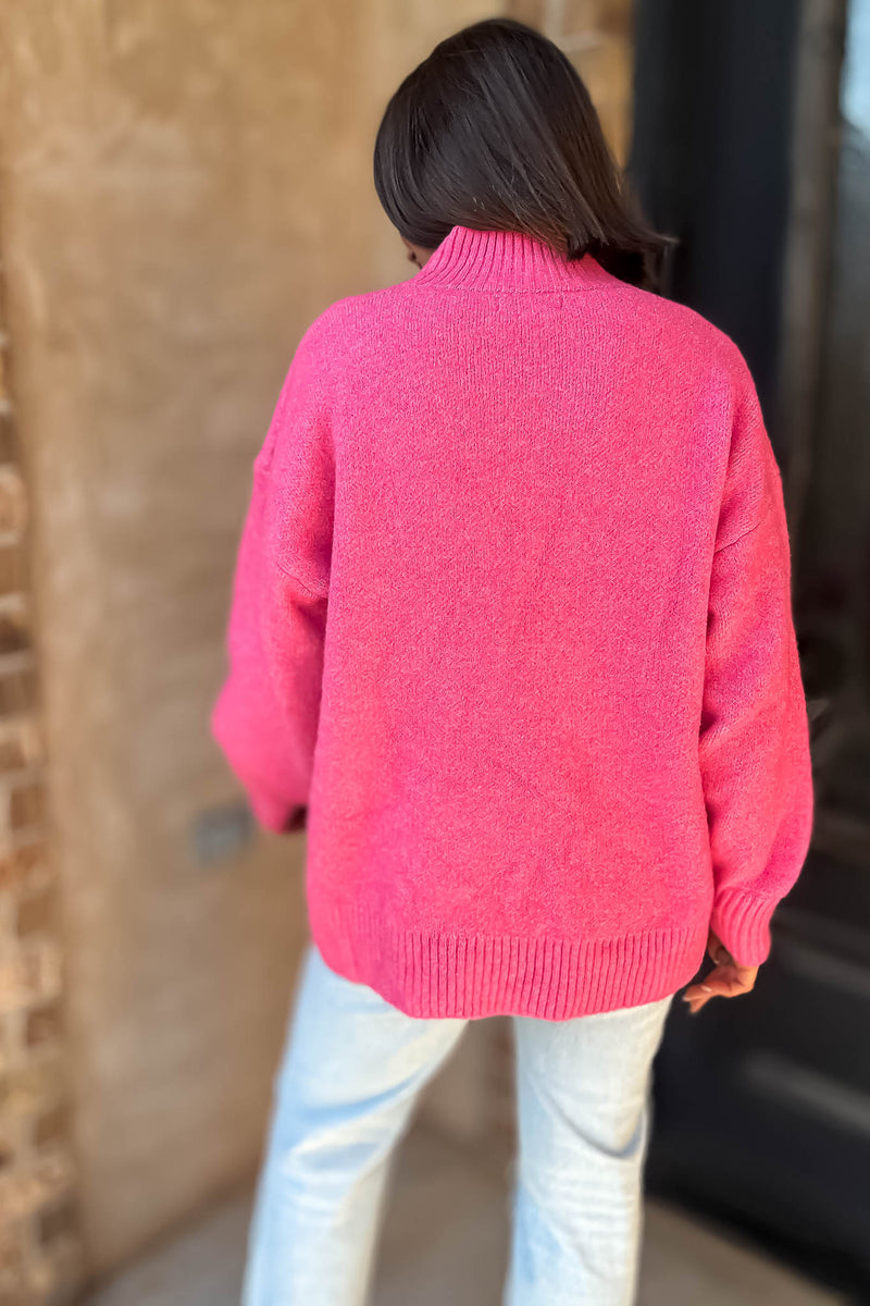 Alexis Favorite Fuchsia Mock Neck Sweater