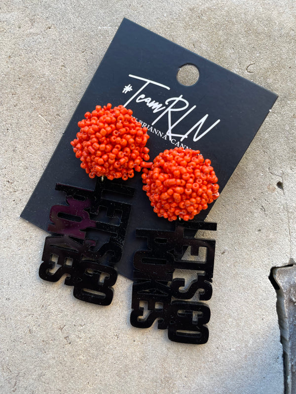OSU EARRINGS LET'S GO POKES BLACK
