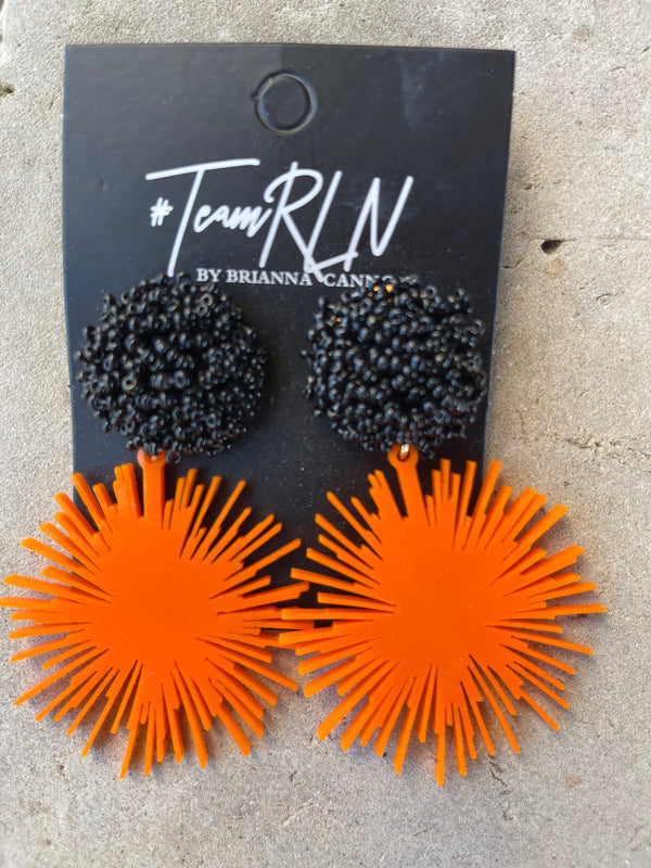 OSU EARRINGS POM POMS
