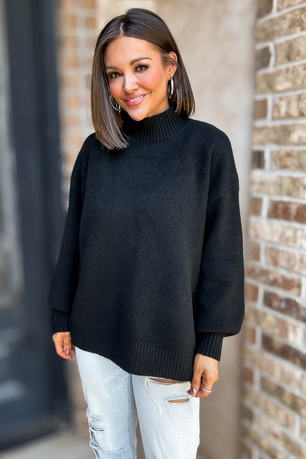 Alexis Favorite Black Mock Neck Sweater