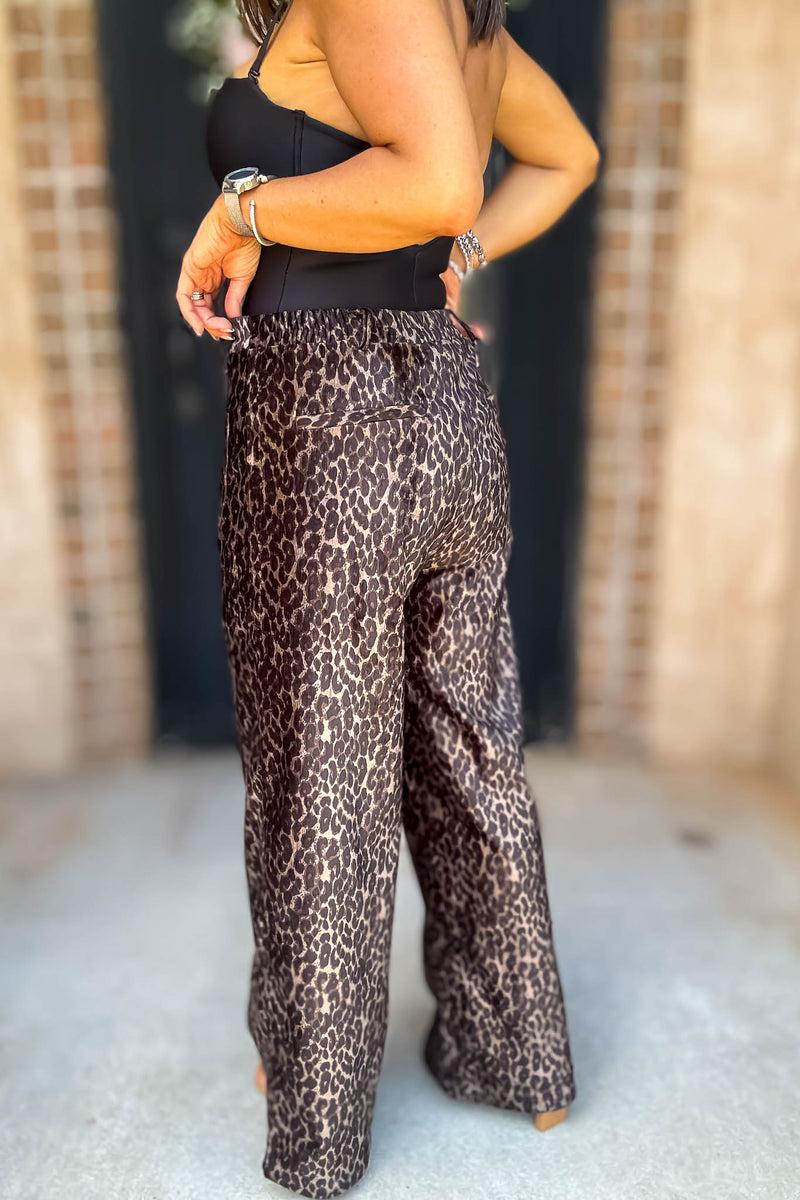 Running Errands Wide Leg Leopard Pants