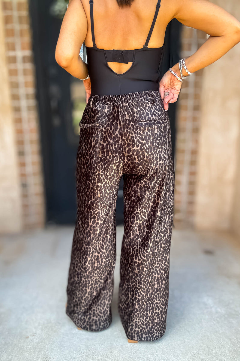 Running Errands Wide Leg Leopard Pants
