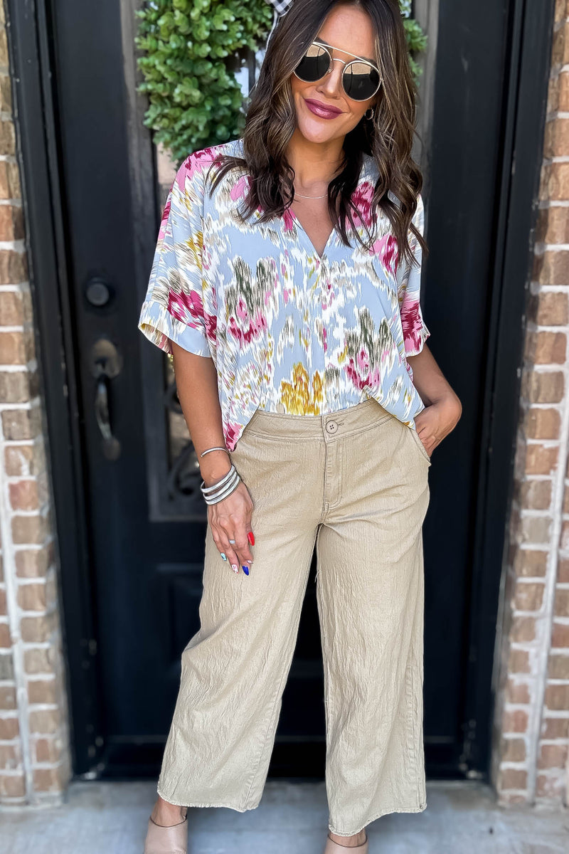 Taupe Washing Cotton Loose Pants