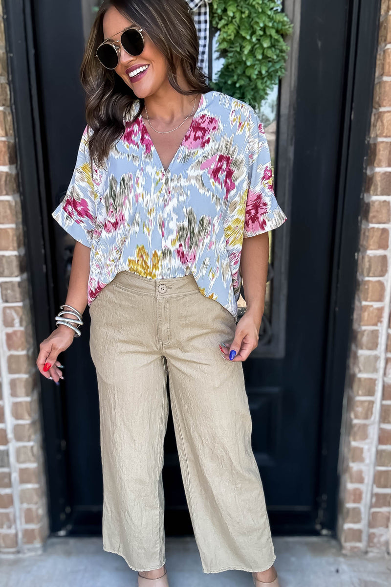 Taupe Washing Cotton Loose Pants