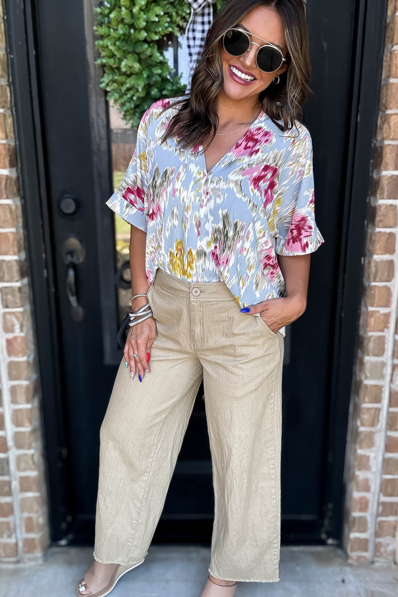 Taupe Washing Cotton Loose Pants
