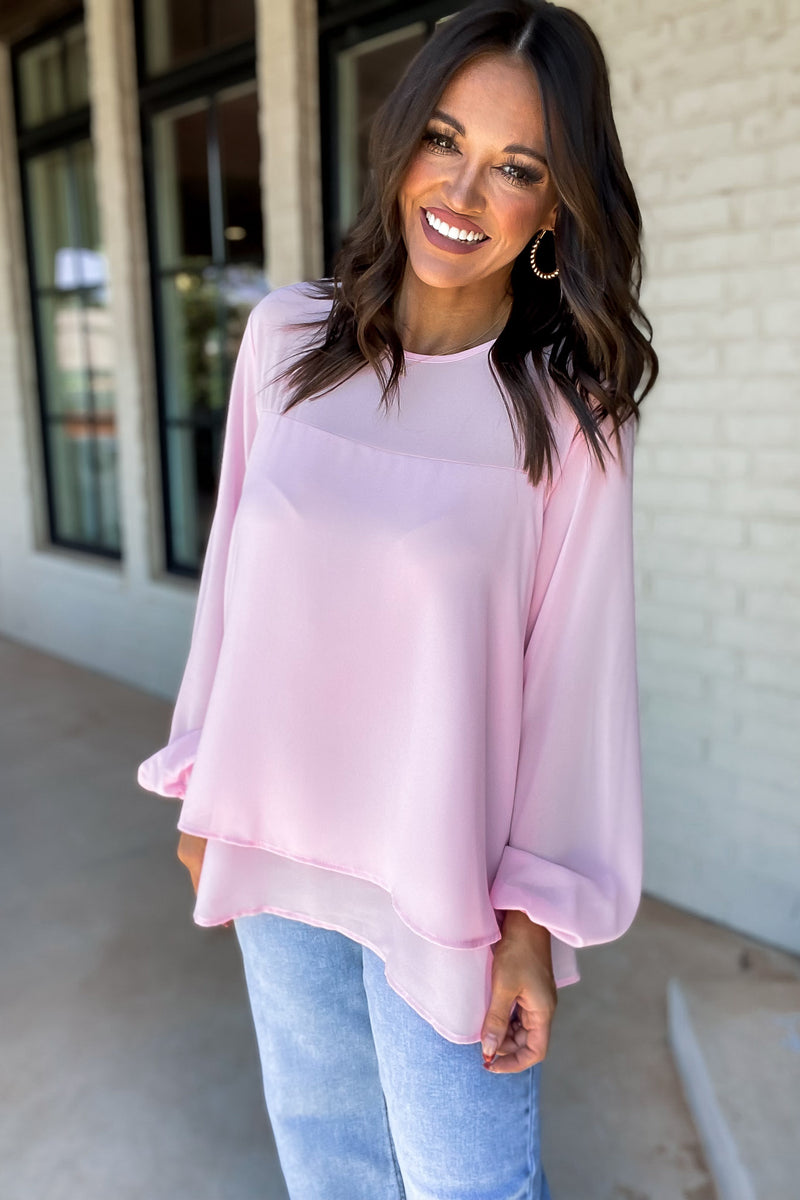 Look To The Future Light Pink Blouse