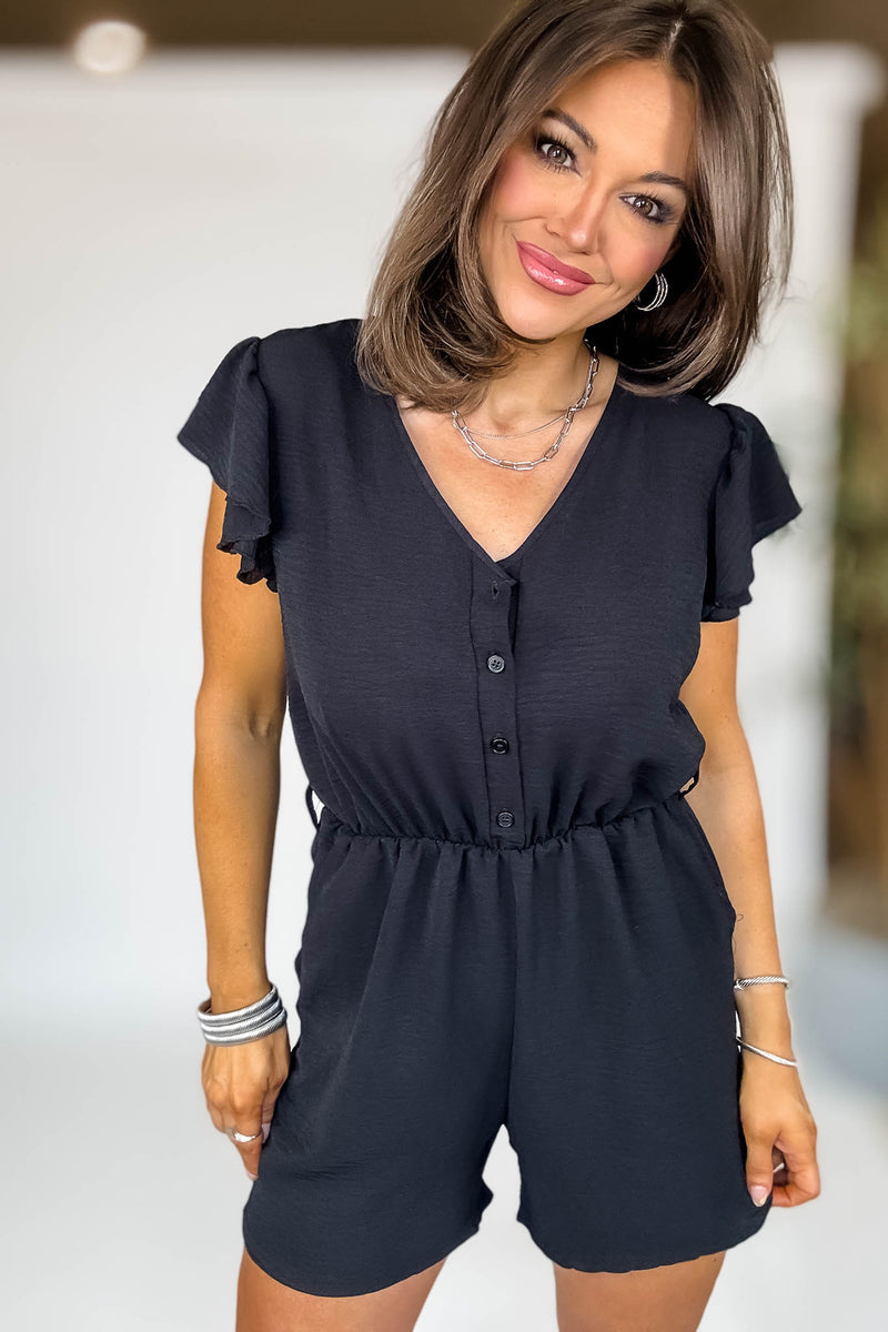 Darely Black Romper