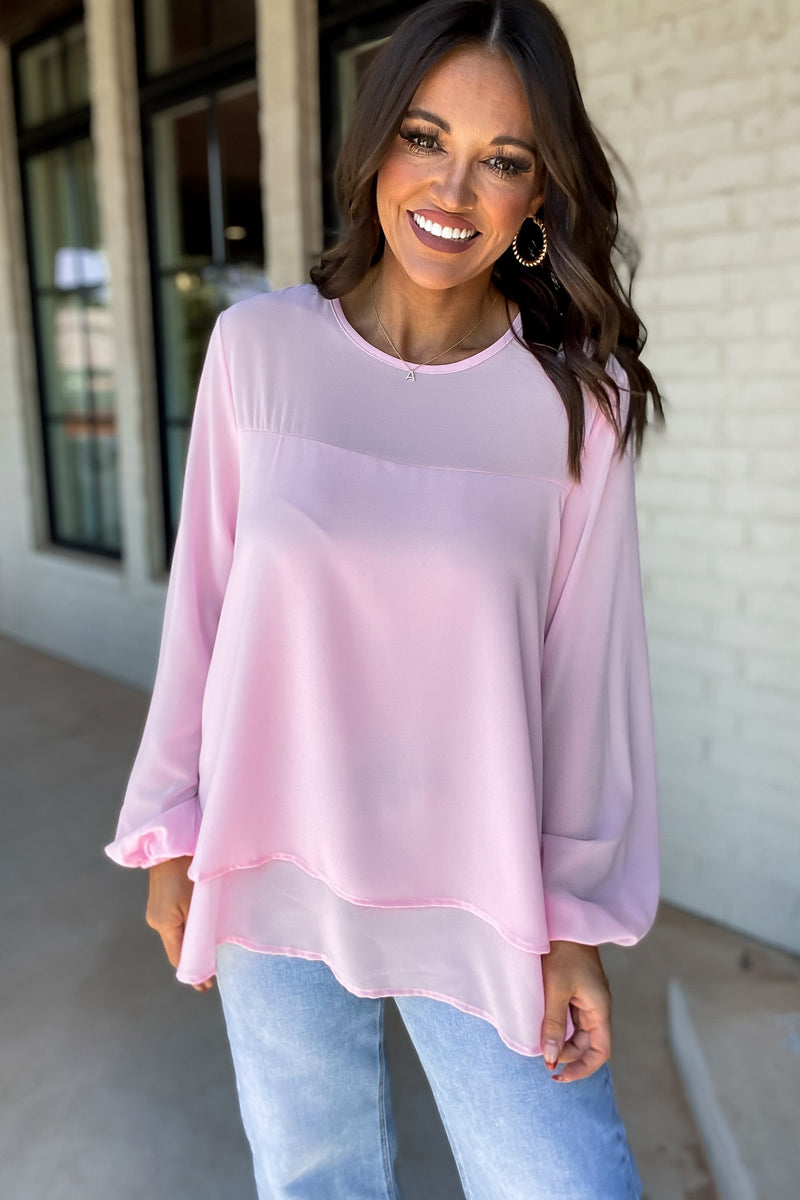 Look To The Future Light Pink Blouse