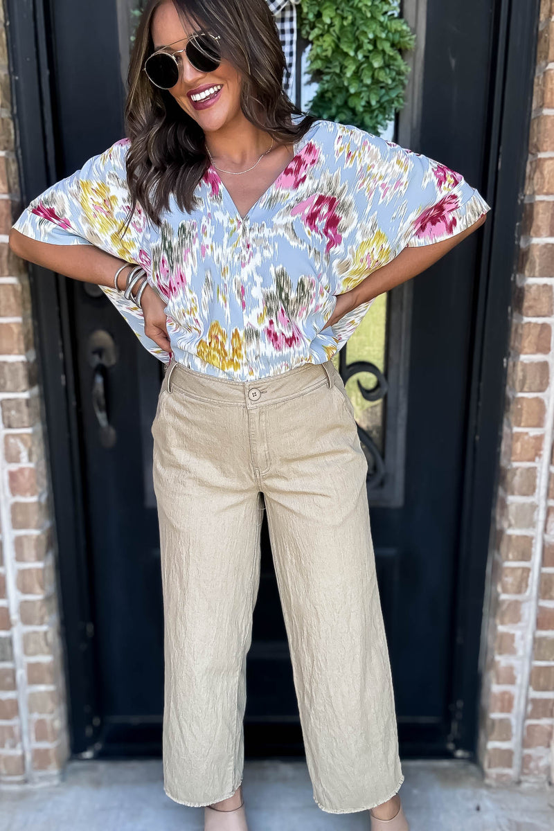 Taupe Washing Cotton Loose Pants