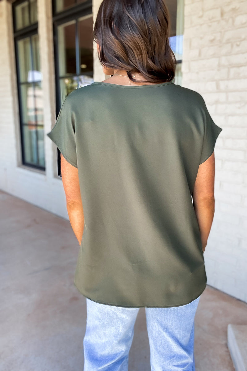 The Perfect Transitional Olive Green Top