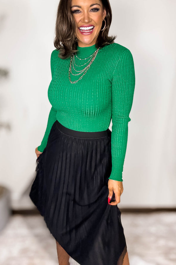 Tulle Black Double-layered Pleated Skirt