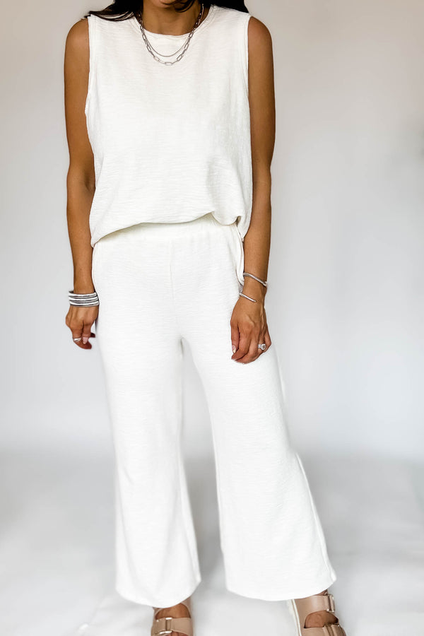 Listicle Cream Textured Pants
