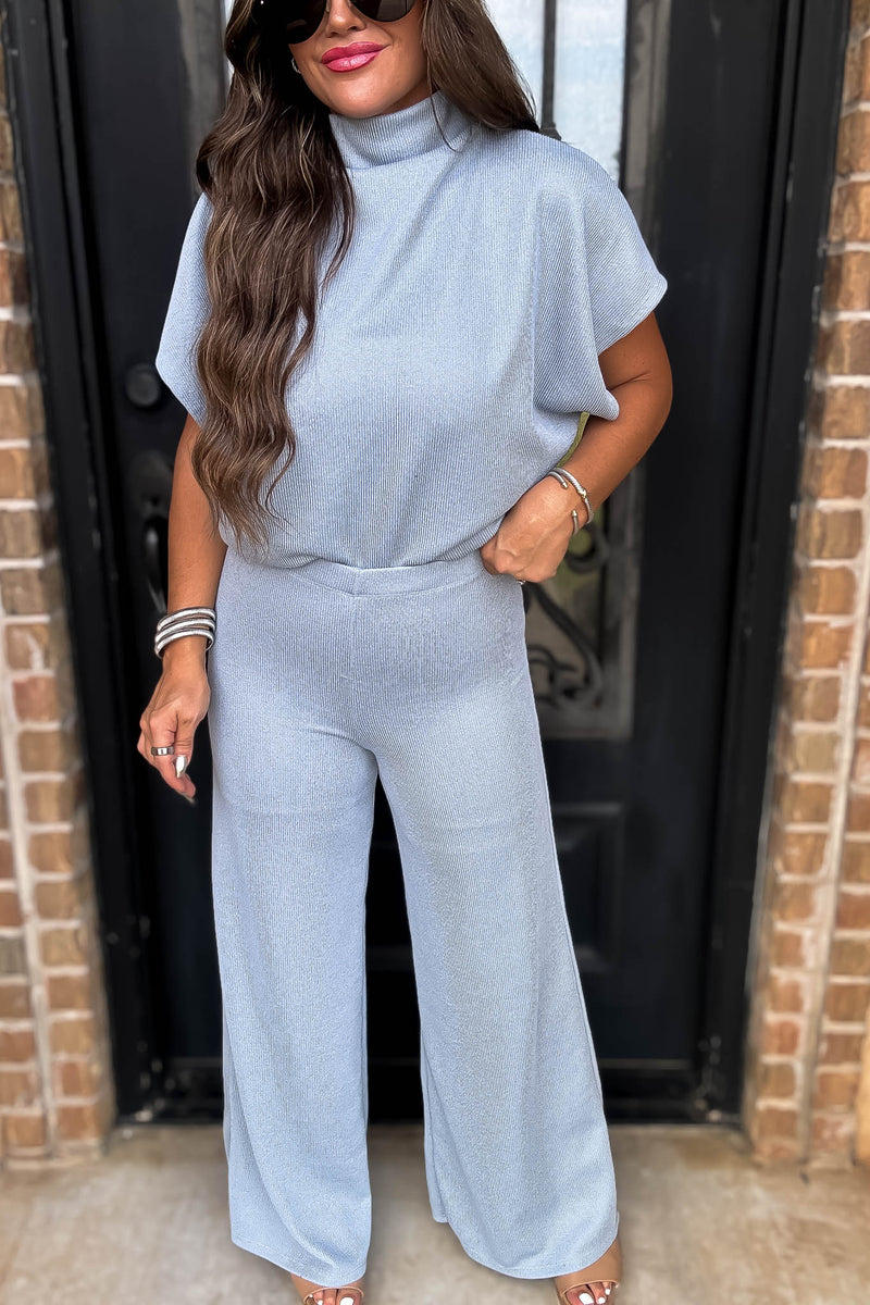 Here For It Blue Sweater Pants