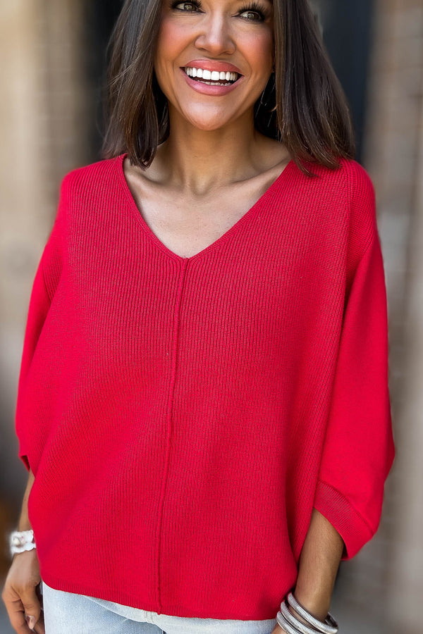 Ruby Viscose V Neck Dolman Sweater