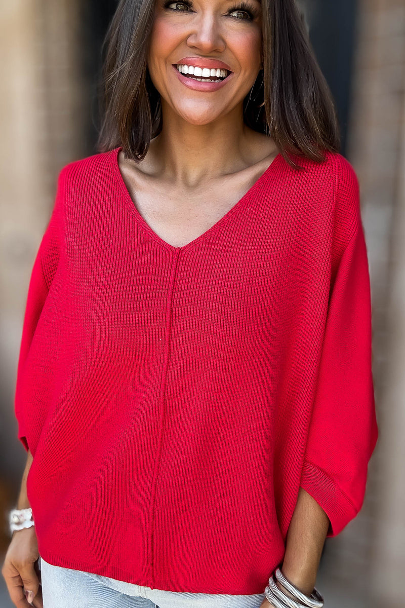 Ruby Viscose V Neck Dolman Sweater