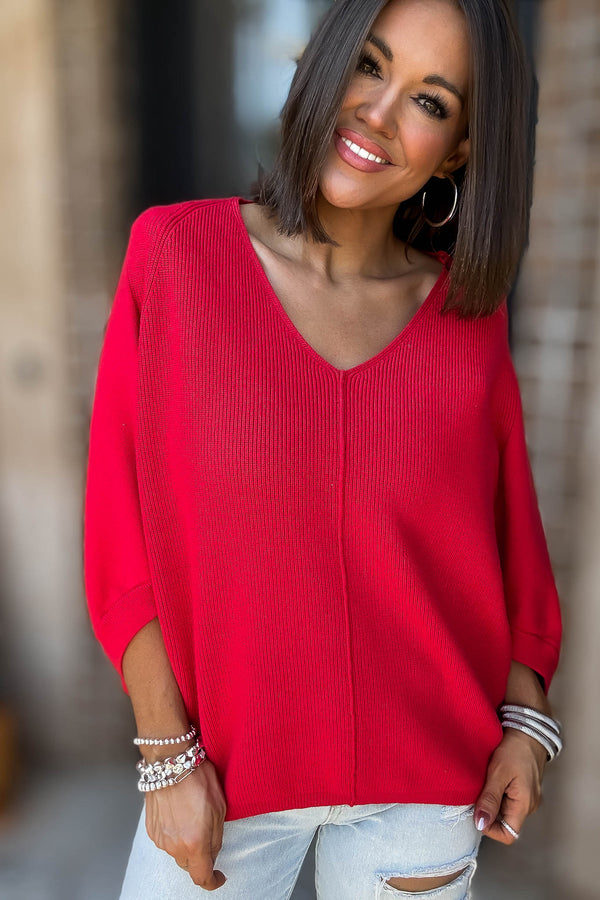 Ruby Viscose V Neck Dolman Sweater