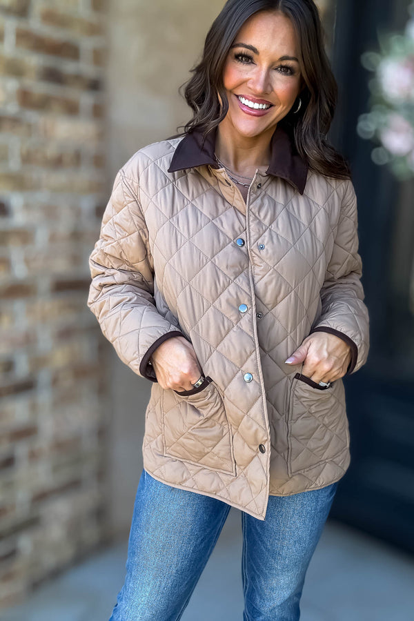 Burverry Khaki Quilted Puffer Jacket