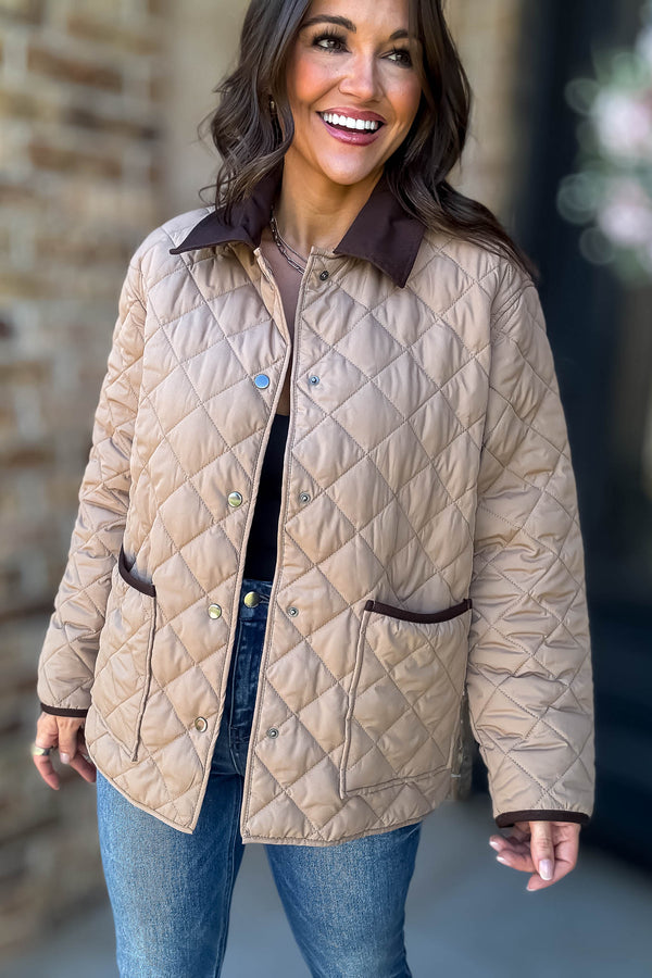 Burverry Khaki Quilted Puffer Jacket