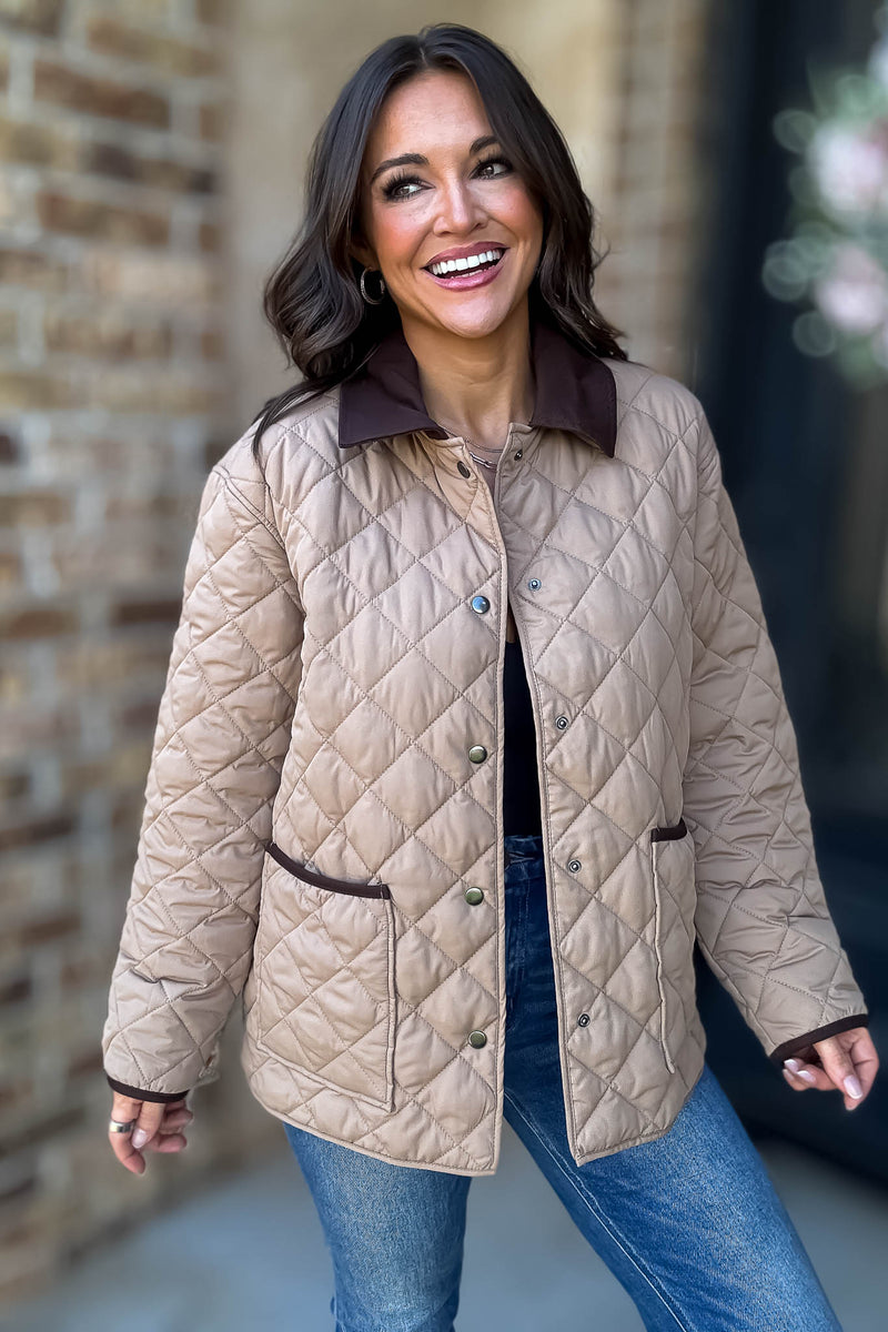 Burverry Khaki Quilted Puffer Jacket