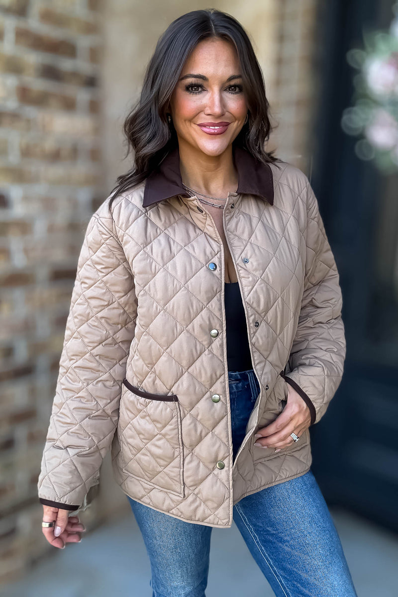 Burverry Khaki Quilted Puffer Jacket