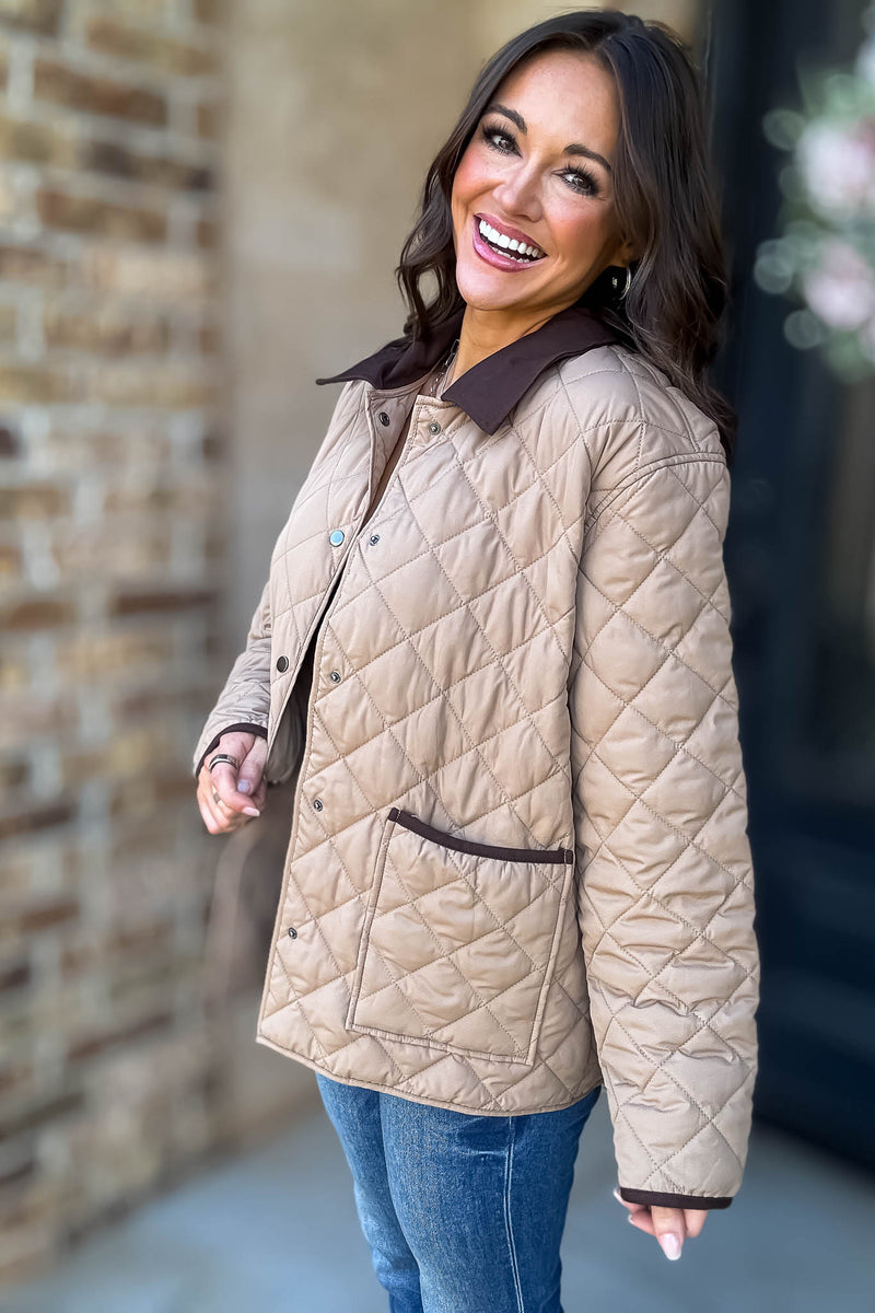 Burverry Khaki Quilted Puffer Jacket