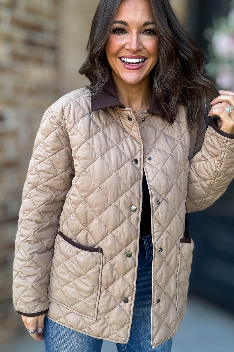 Burverry Khaki Quilted Puffer Jacket