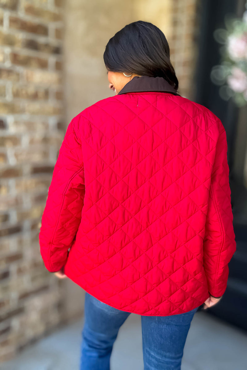Burverry Red Quilted Puffer Jacket