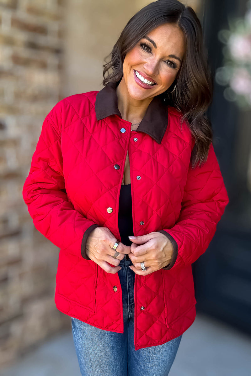 Burverry Red Quilted Puffer Jacket