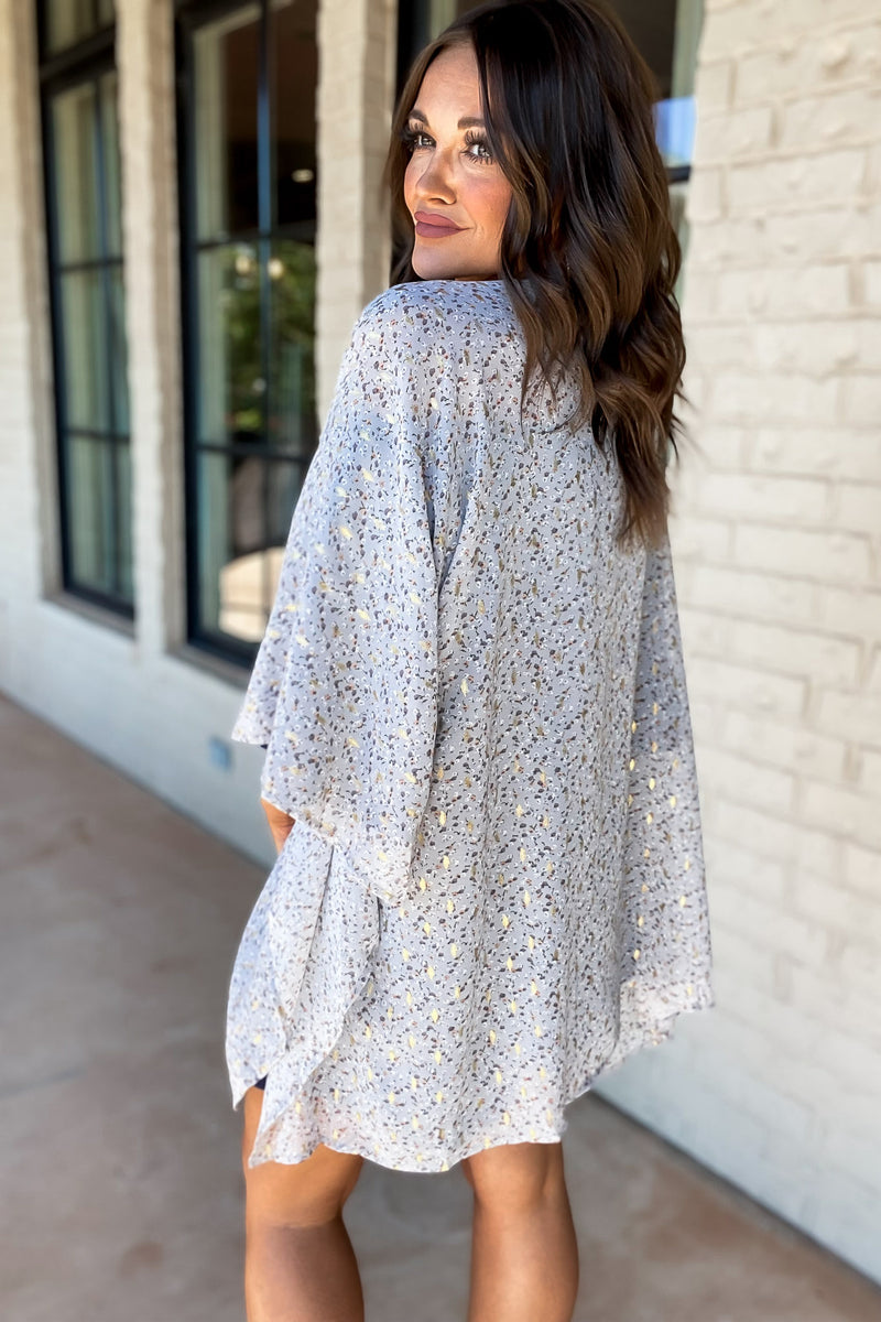 Beautiful Tomorrow With Gold Fleck Printed Kimono