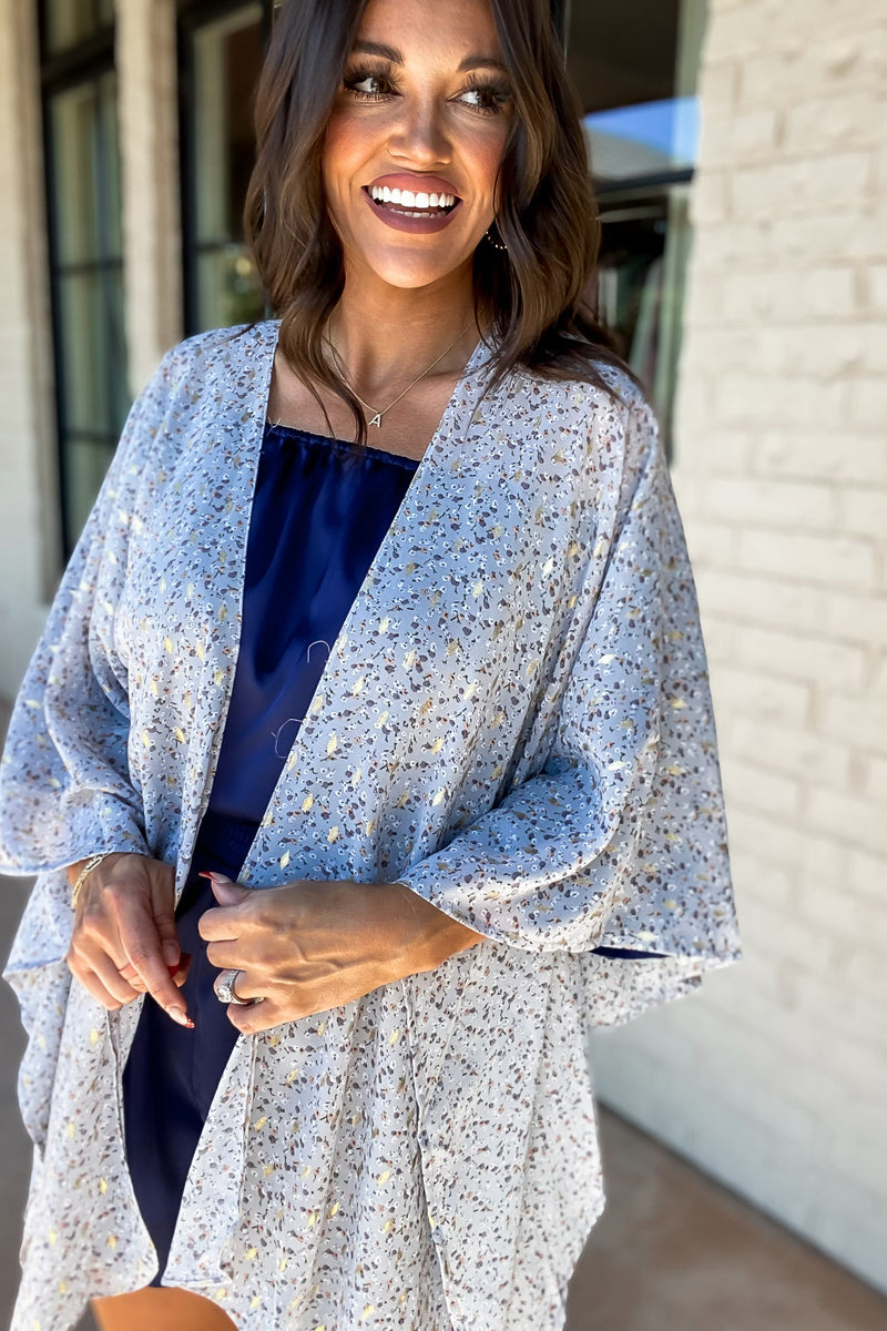 Beautiful Tomorrow With Gold Fleck Printed Kimono